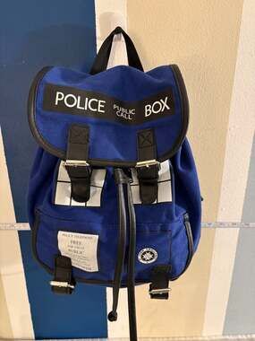 Doctor Who TARDIS Blue Canvas Backpack Rucksack BBC Licensed 2014
